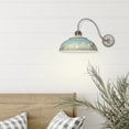 thumbnail image 6 of Golden Lighting Kinsley 1-light Swing Arm Wall Lamp in Antique Teal shade, 6 of 7