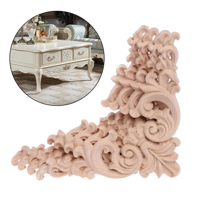 4 Uds de apliques de tallada para muebles Perfecl Aplique tallado en madera 12x12CM