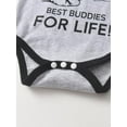 thumbnail image 4 of Infant Baby Boy Clothes Long Sleeve Letter Romper Pants Headband Hat Outfits Set Black 0-3 Months, 4 of 6