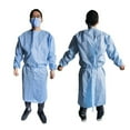thumbnail image 3 of Blue Disposable Isolation Gowns, Fluid Resistant Polyethylene, 30 Count, Large, 3 of 7