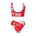 thumbnail image 2 of Honeii Saying Ho Ho Ho Print Women’s Bikini Set,Two Piece Swimsuit Bathing Suits,Stylish High Elasticity Swimwear for Beach and Pool, 2 of 5