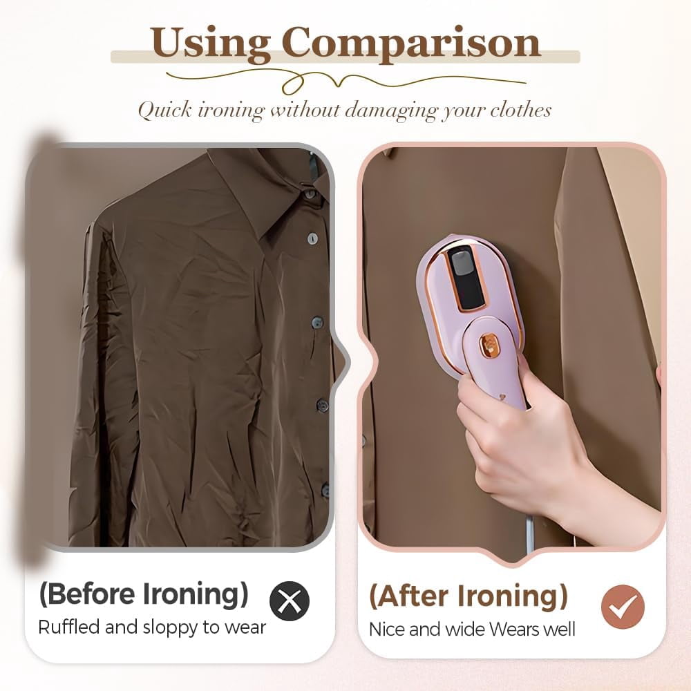 Portable Handheld Garment Mini Electric Iron, 2025 New Saker Plus Steam Iron Travel Steamer for Clothes, Small Clothing Irons for College Dorm Home Sewing Essentials