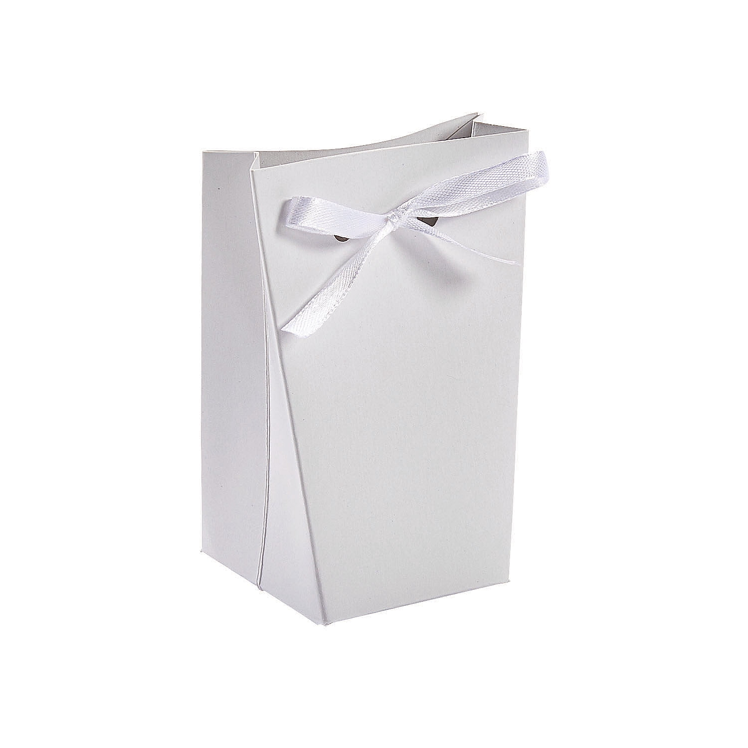 Small White Paper Favor Bags W/Ribbon Party Supplies 24 Pieces