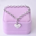 thumbnail image 4 of Hyasfey Women Bracelet Adjustable Polished Smooth Edge Electroplating Ornamental Decoration Delicate Heart 26 Letters Alphabet Initial Bracelet Jewelry Gift, 4 of 8