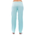 thumbnail image 3 of Just Love Silky Soft Women's Pajama Pants - Stretchy Sleepwear for a Great Night's Rest (Aqua With Black Dots, 2X), 3 of 3