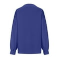 thumbnail image 4 of Itsame Womens Sweatshirts, V Neck Casual Loose Solid Color Oversized Tees Blue L, 4 of 5