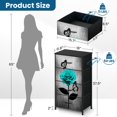 thumbnail image 3 of Boho Dresser for Bedroom with 4 Storage Drawers Farmhouse Teal Blue Roses Butterfly Grey Painting Modern Rose Dressers Chest of Drawers Steel Framed Fabric Closet Organizers for Entryway, 3 of 7