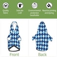 thumbnail image 6 of Fotbe Blue Squares Print Small Dog Sweater Hoodies Pet Grey Hooded Soft Fleece Sweatshirts with Pocket Fall Winter Puppy Cat Sweaters Warm Clothes-Large, 6 of 7