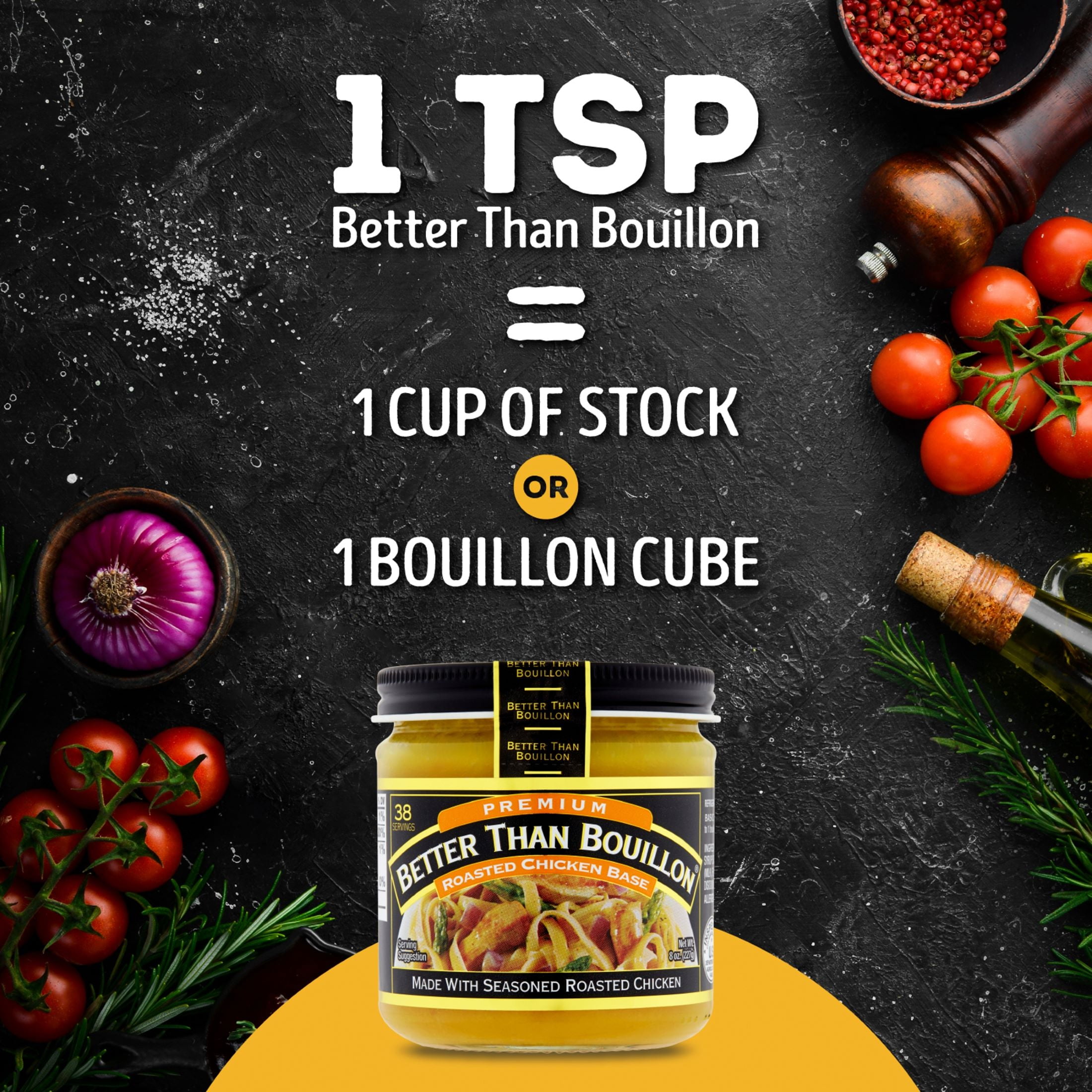 Better Than Bouillon Premium Roasted Chicken Base, Shelf-Stable, 8 oz Jar