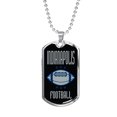 thumbnail image 1 of Indianapolis Fan Necklace Dog Tag Stainless Steel or 18k Gold 24" Chain, 1 of 8