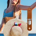 thumbnail image 2 of Sunxin Brown Travel Leather Hat Clip Cliphat Clip Colorful Hat Holder for Traveling Bag Backpack Purse and More Hand Bag Accessory, 2 of 9