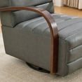 thumbnail image 2 of Modern Swivel Accent Chair with  Upholstery and Solid Wood Armrests, Cozy Lounge Chair for Any Space，Gray, 2 of 11