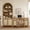 Reclaimed Caramel Oak, variant on SICOTAS 2 Piece Furniture Set - 84.25" Tall Arched Cabinet & 52.1" Wide Desk with Rattan Doors, Adjustable Shelves, Hidden Handles for Study Room Home Office, Reclaimed Light Oak