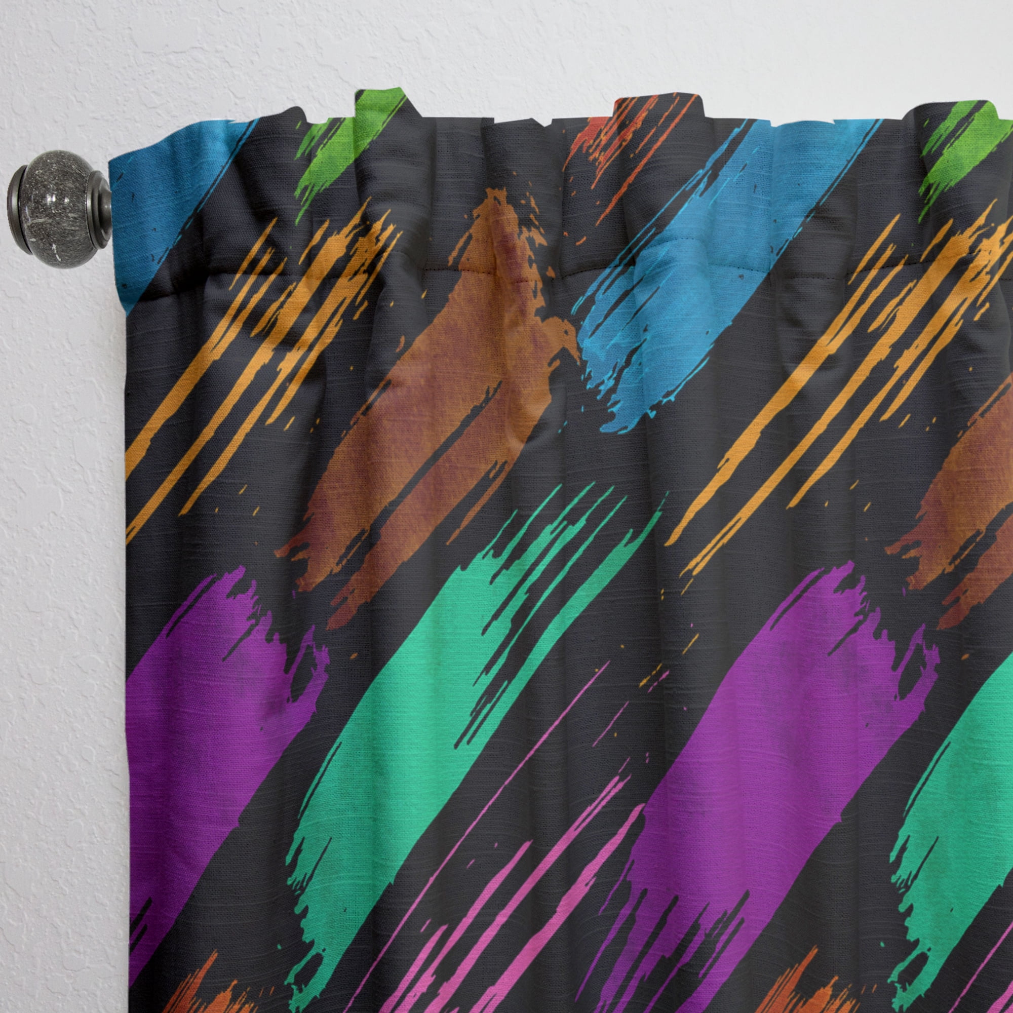 Designart 'Bituminous Impressions VI' Mid-Century Modern Curtain Panel