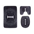 thumbnail image 1 of GOHAO Letter Badge Logo 3 Piece Bathroom Rugs Set Bath Rug Contour Mat and Toilet Lid Cover, 1 of 2