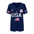 thumbnail image 5 of T Shirts for Women Gsakboxl Women Trendy V Neck Patriotic Tee 250th Anniversary American Flag Print Short Sleeve Fashion Casual Graphic T Shirt Ideal For Young Daily Holiday Womens Blouses S, 5 of 5