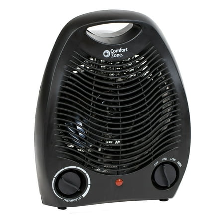 Portable Black Space Heater Fan Compact Home Office Quiet, Adjustable