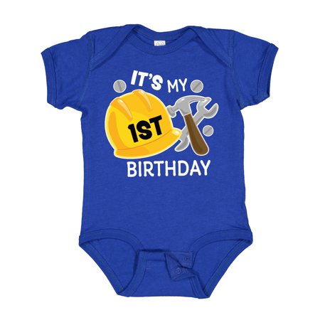 

Inktastic Its My 1st Birthday with Construction Tools Gift Baby Boy Bodysuit