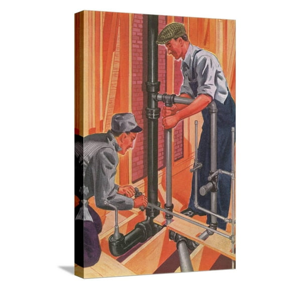Art.com Plumbing and Pipefitting Stretched Canvas Print Wall Art, 12" x 18"