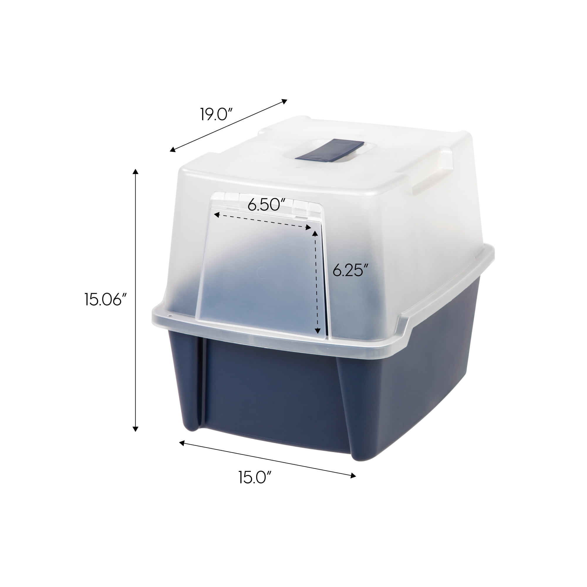 IRIS Large Enclosed Hooded Litter Box with Front Door Flap and Scoop