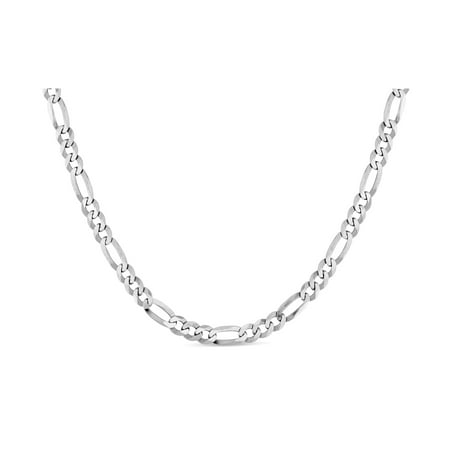 Sterling Silver Figaro 100 Gauge Chain Necklace 30 Inches