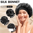 thumbnail image 3 of Satin Silk Bonnet for Sleeping, Adjustable Double Layer Silk Sleep Cap for Women & Men, Soft Satin Lined Bonnet for Natural & Curly Hair, Wine Red, 3 of 6