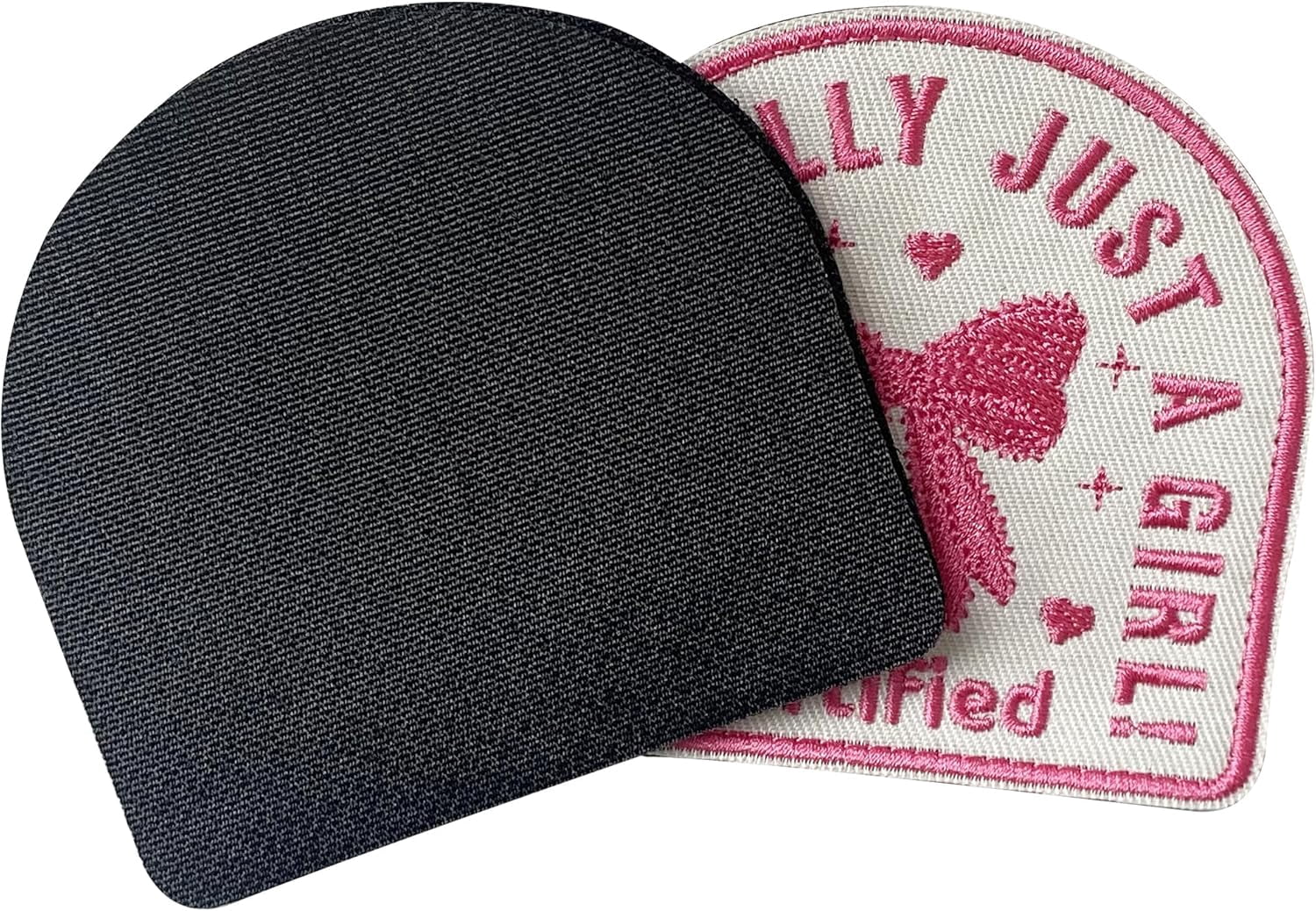 Certified I'm Literally Just A Girl Embroidered Patches, 3.15" x 3.34" Funny Cute Pink Bow Tie Hook and Loop Patches for Backpacks Hats Clothes Bags Dog Harness Collar Vests Jeans Girls