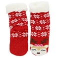 thumbnail image 4 of Gold Medal Kid's Thermal Non-Skid Holiday Christmas Slipper Socks (2pr) Red Dear & Grey Santa, 4 of 8