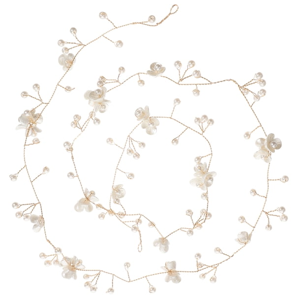 KAKOWELY Tocado de novia con diseño de perlas falsas, exquisita diadema de novia, decoración para el cabello de boda