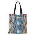 thumbnail image 1 of JSDART Sac Fourre-Tout en Toile Orange Abstrait de Rayures Léopard pour Rose Noir Réutilisable Épaule Courses Sac à Main, 1 of 1