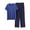 01Blue, variant on Mens Casual Lounge Pajamas Set Solid Short Sleeve Crewneck Sleepwear Long Pajama Pants Soft Comfy Pjs Sets for Big&Tall Men