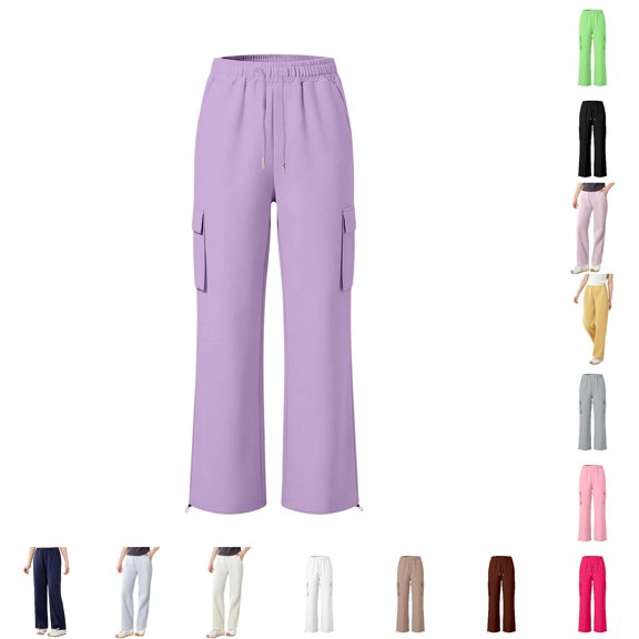 Girls Sweatpants Straight Leg Baggy Drawsting Sweatpants for Boys Kids Purple Athletic Pants 5-6 Years