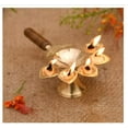 thumbnail image 5 of Metal Panch Aarti/Pooja 5 Face Aarti Oil Lamp/Diya/Deepak/Dhoop/Jyoti With Wooden Handle (Approx. 12.7 x 11.9 x 4.5 Cm), 5 of 5