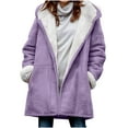 thumbnail image 2 of Gamivast Winter Coats for Women Fleece Lined Plus Size Long Horn Button Thicken Jackets with Pockets Sherpa Lined Warm Long Sleeve Duffle Toggle Coat, 2 of 6