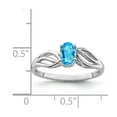 thumbnail image 4 of Sterling Silver Rhodium-plated Light Swiss Blue Topaz Ring, 4 of 7