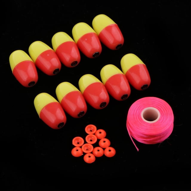 10 Unids Flotadores de Plástico Sunnimix Resplandor En La Oscuridad Rojo + amarillo