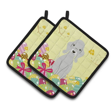 

Caroline s Treasures Easter Bedlington Terrier Blue Pair of Pot Holders