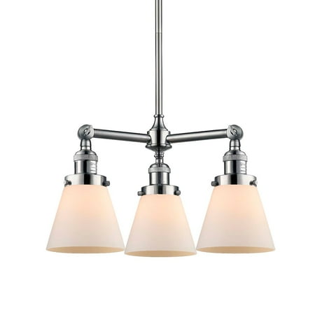

Innovations Lighting 207 Small Cone Small Cone 3 Light 19 Wide Chandelier - White