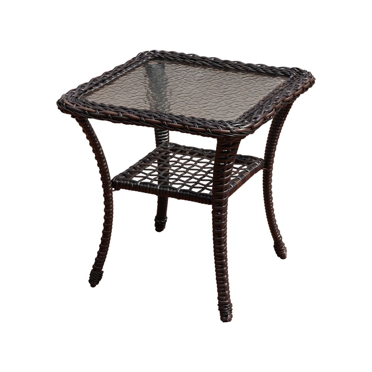Abble 3 Pieces Patio Furniture Set, Swivel Rocking Outdoor Patio Conversation Set Wicker Rattan Seating Group Set with Beige Cushions, Dark Brown