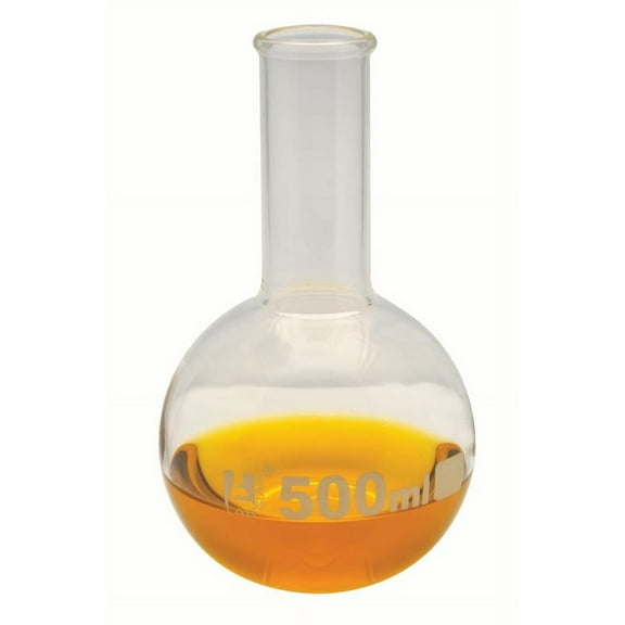 Boiling Flask, 25ml, Borosilicate Glass, Narrow Neck, Round Bottom - Eisco Labs