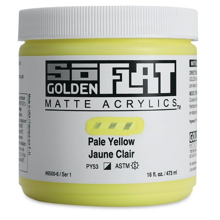 UPC: 0738797650060 | Golden SoFlat Matte Acrylic Paint – Pale Yellow 473 ml Jar
