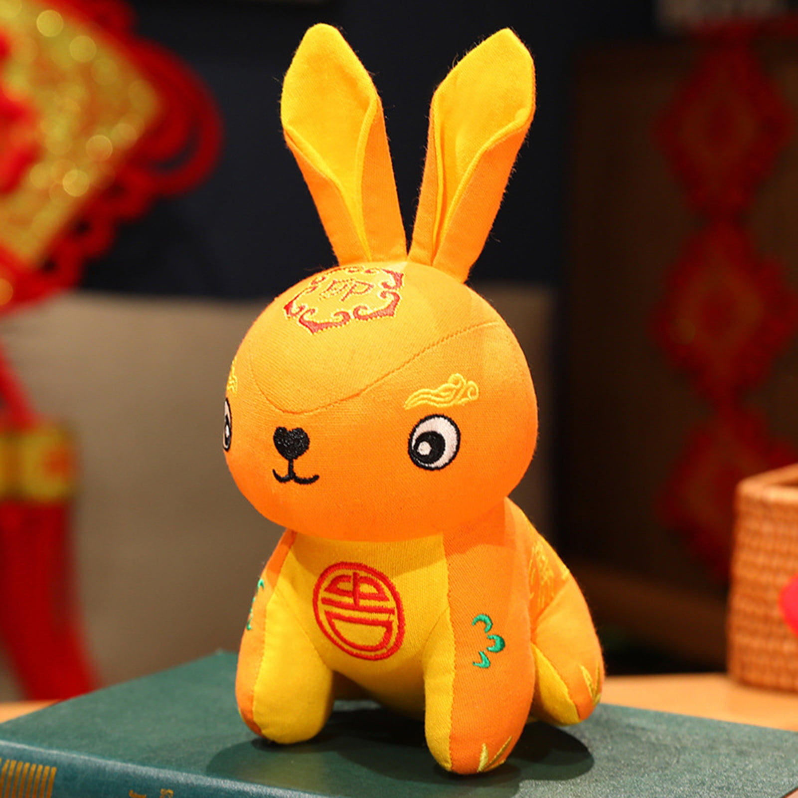 VERMON Bunny Plush Doll Sofa Ornament Tassel Stylish Stuffed Animal 2023 Year Zodiac Rabbit Doll