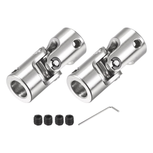 Unique Bargains 5mm à 8mm Rotatif Universel Accouplement d'Arbre L35 x D14 avec Clé Acier 2 Pack
