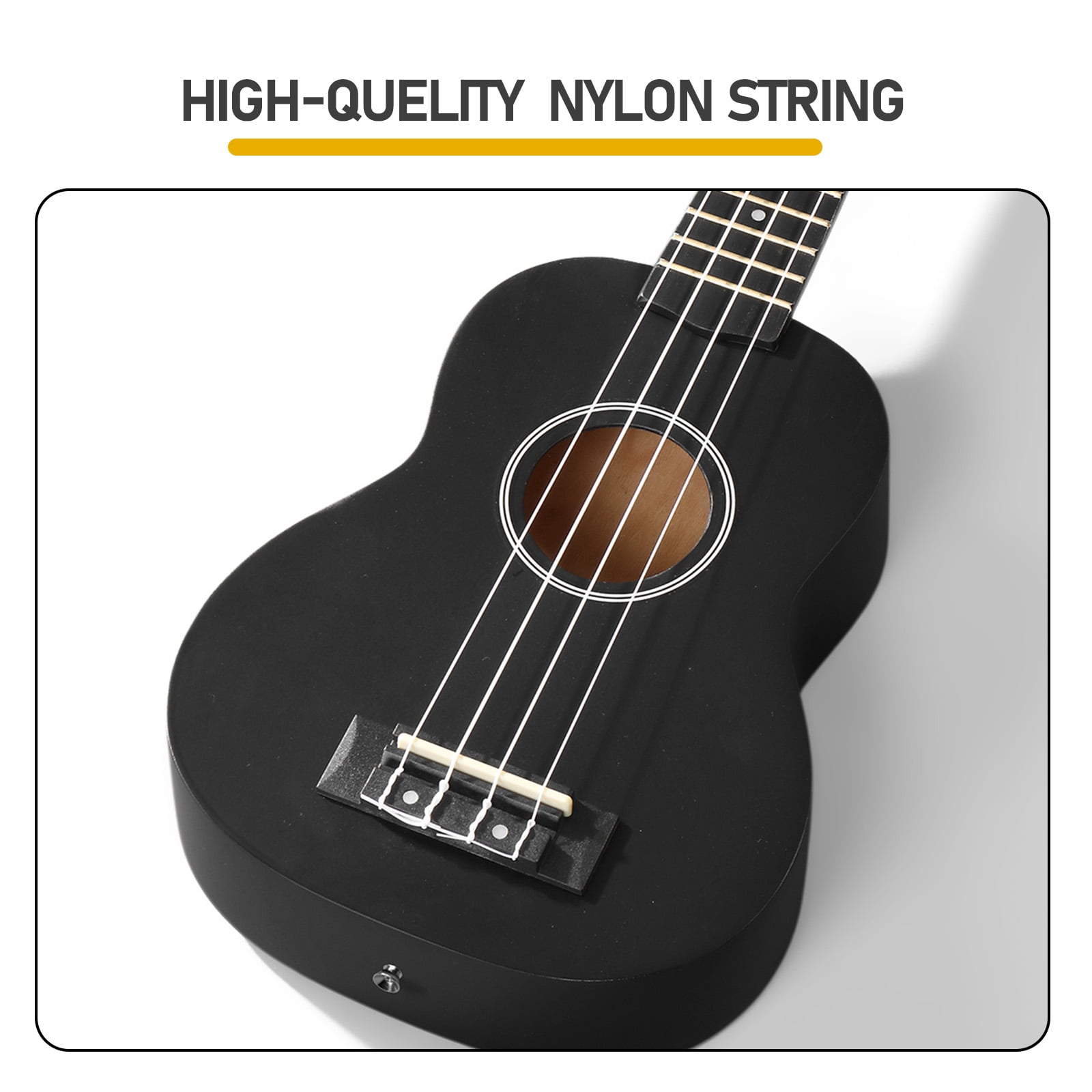 21 Inch Ukulele Beginner Kit with Bag Capo Strap Picks Tuner