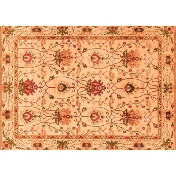 Ahgly Company Indoor Rectangle Abstract Orange Modern Area Rugs, 2' x 5'