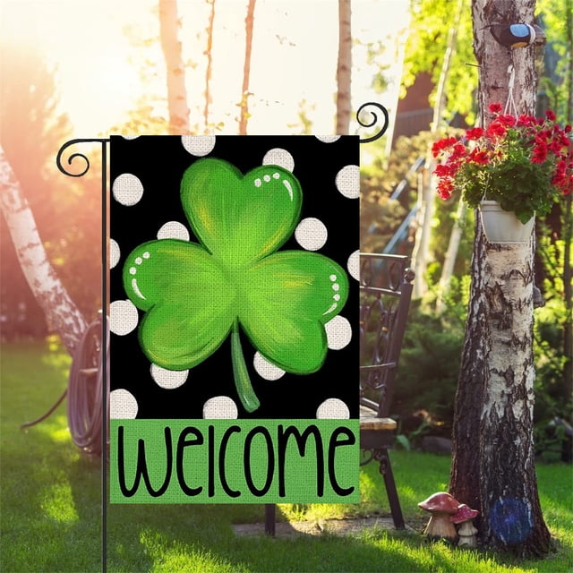Decoraciones para el Día de San Patricio, Accesorios para el Día de San Patricio, Regalos para el Día de San Patricio, Banderas de lino para jardín, Banderas decorativas para patio, Banderas de fondo