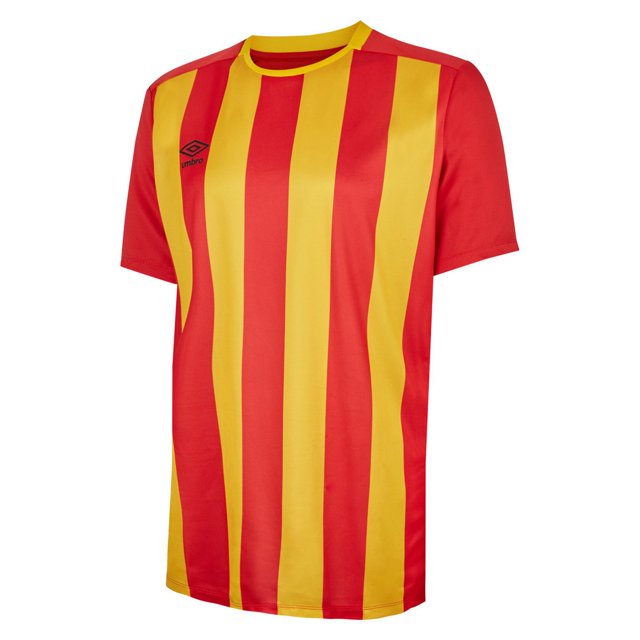 Umbro - Jersey de Rayas Milan Niño (Bermellón, Amarillo)