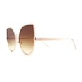 thumbnail image 3 of Super Dapper Round Cat Ear Tip Metal Rim Neat Sunglasses Gold - Brown, 3 of 4