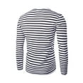 thumbnail image 3 of INSPIRE CHIC Men's T-Shirt Striped Crew Neck Long Sleeve Pullover Top 34 Black and White, 3 of 8