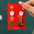 thumbnail image 2 of ievspot 1 Pair Women Christmas Earrings Christmas Tree Elk Santa Bell Shape Decor Hoop Earrings New Year Party Hanging Earrings Lady Jewelry, 2 of 6